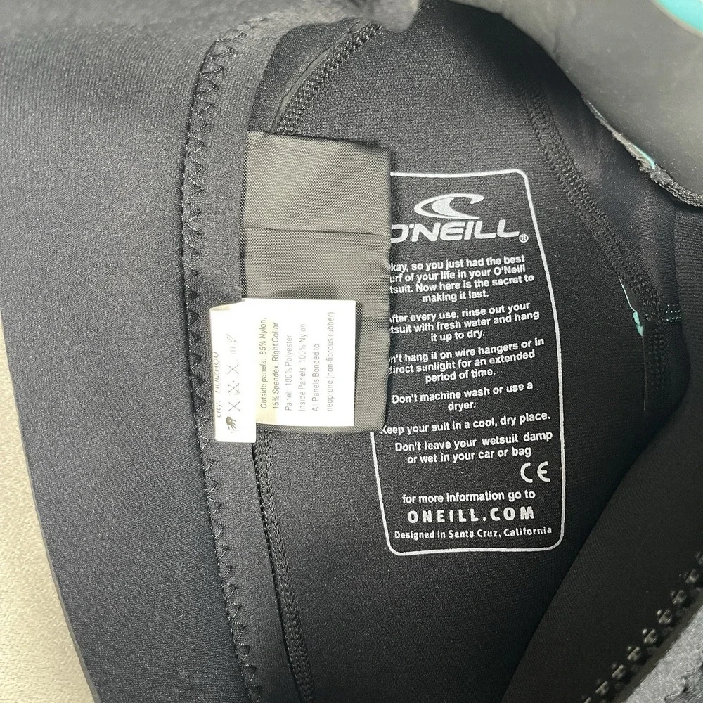 O'Neill Youth Reactor-2 2mm Back Zip Spring Wetsuit, Size 12 Black/Aqua
